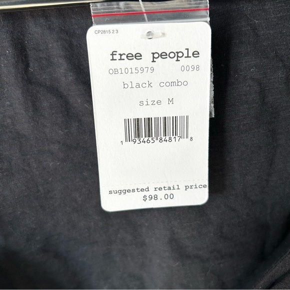 NWT Free People Boho Hippie Black Halter, Tie Back, Embroidered Beaded Crop Top - Picture 8 of 14